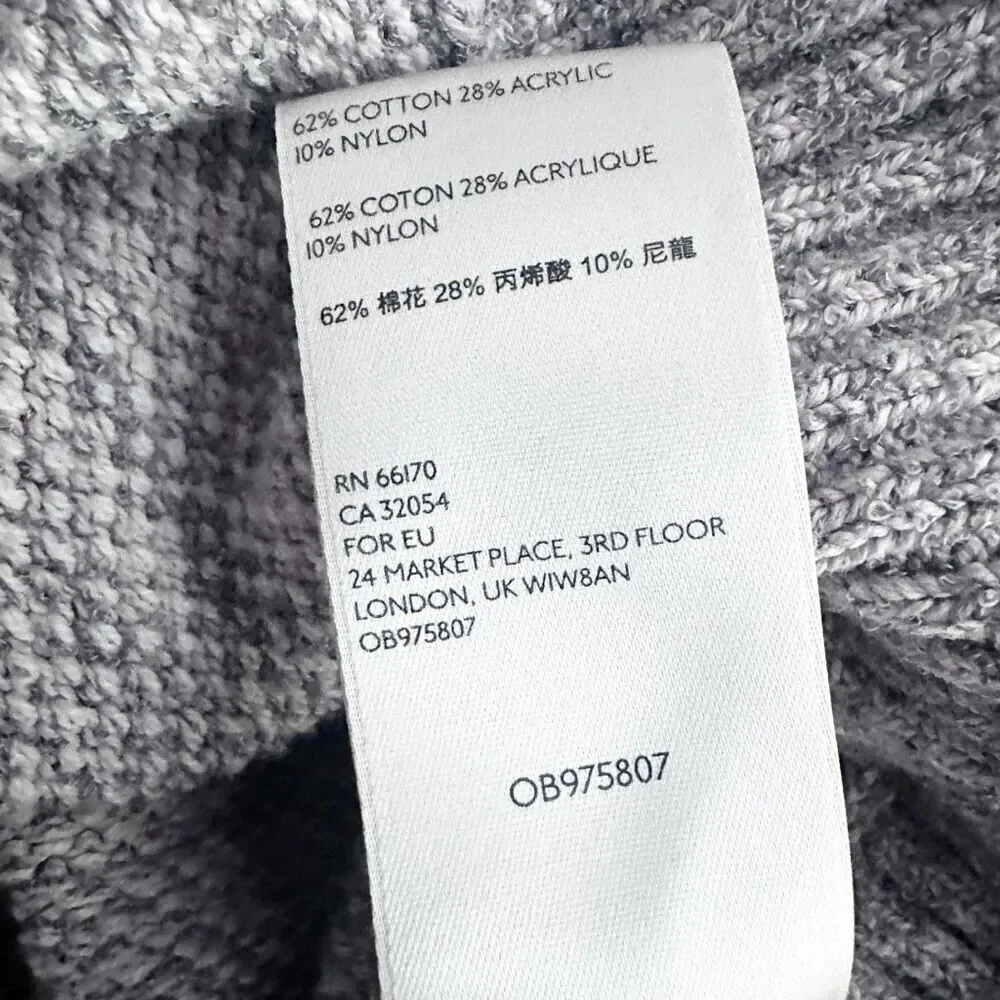 FREE PEOPLE‎ | In Bloom Sweater Blush Pink Gray Raw Seams | Size Medium